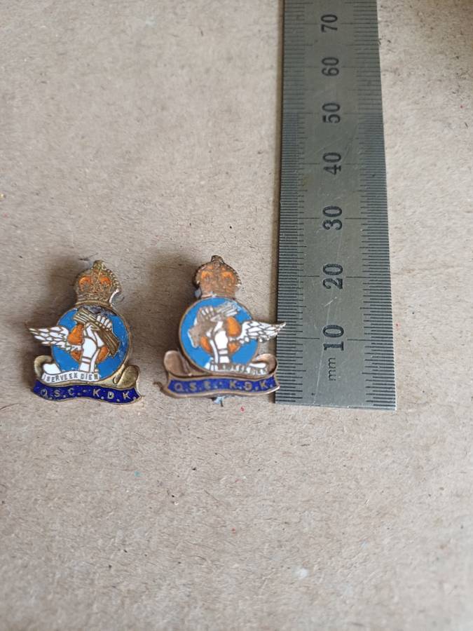 WWII SA Quartermaster enamelled badges facing pair.