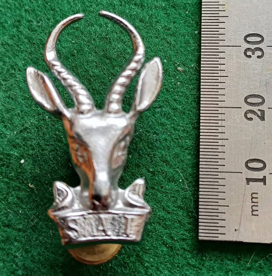 SADF Infantry Bokkop chrome beret badge