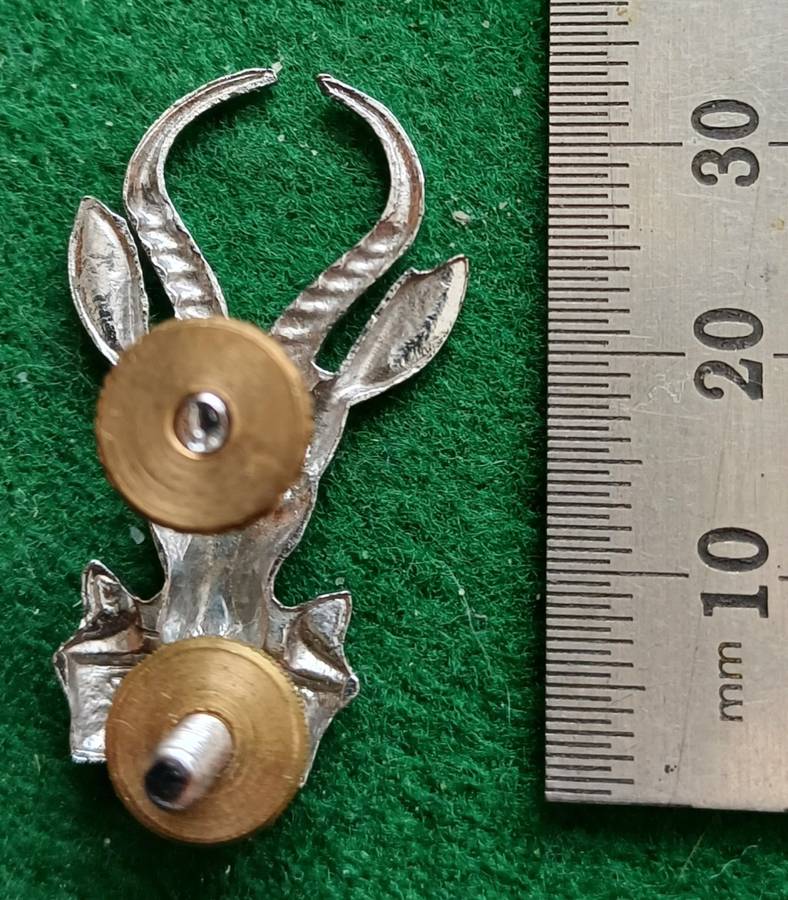 SADF Infantry Bokkop chrome beret badge