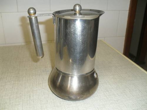 (DC4/5)  A VINTAGE STAINLESS STEEL 18/10 INOX ACC made in ITALY ESPRESSO STOVE TOP COFFEE POT