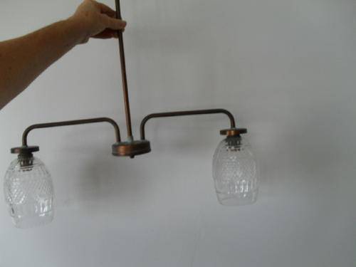 A VINTAGE CEILING LIGHT WITH CRYSTAL? SHADES