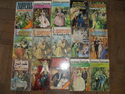 15x  VINTAGE PAPERBACK BARBARA CARTLAND NOVELS OF LOVE