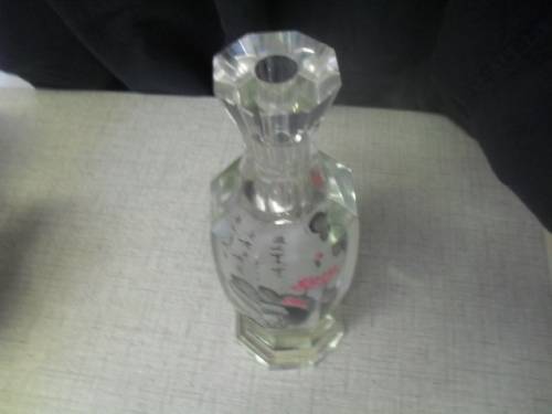 (jerr) a GORGEOUS CUT GLASS JACARTE CHINESE INNER OPTICAL PAINTED VASE