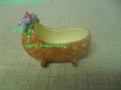 *# A VINTAGE BONE CHINA MINIATURE COALPORT CRADLE NO. AD1750