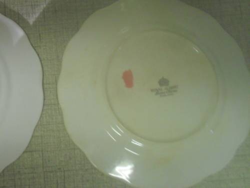 2x  ROYAL ALBERT YELLOW &GOLD TRIM SIDE PLATES - 16cm across