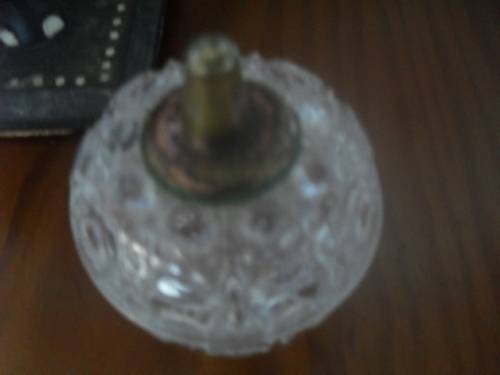 Hobnail Glass Vanity Jar with Metal Handle