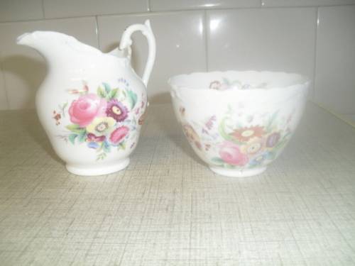 *#  VINTAGE`OLD COALPORT` SUGAR BASIN & CREAM /MILK JUG