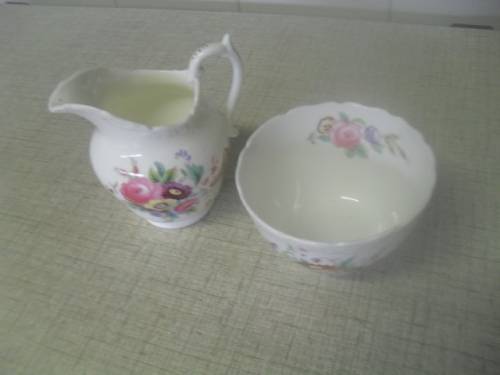 *#  VINTAGE`OLD COALPORT` SUGAR BASIN & CREAM /MILK JUG