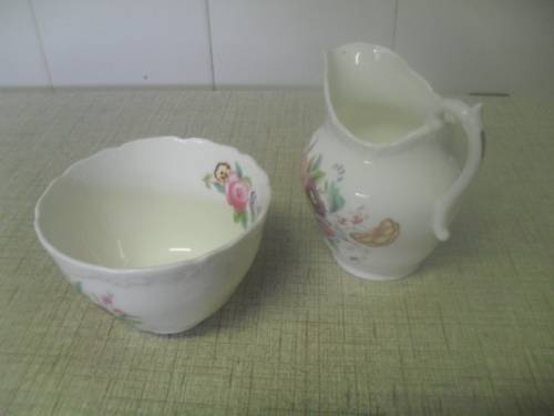 *#  VINTAGE`OLD COALPORT` SUGAR BASIN & CREAM /MILK JUG