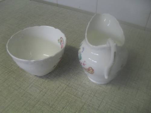 *#  VINTAGE`OLD COALPORT` SUGAR BASIN & CREAM /MILK JUG