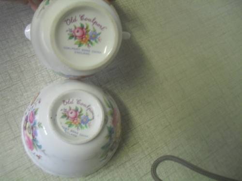 *#  VINTAGE`OLD COALPORT` SUGAR BASIN & CREAM /MILK JUG