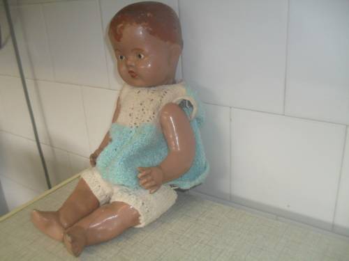 *## GORGEOUS VINTAGE BABY FACE COMPOSITE DOLL - 37cm tall, HEAD 31cm CIR.