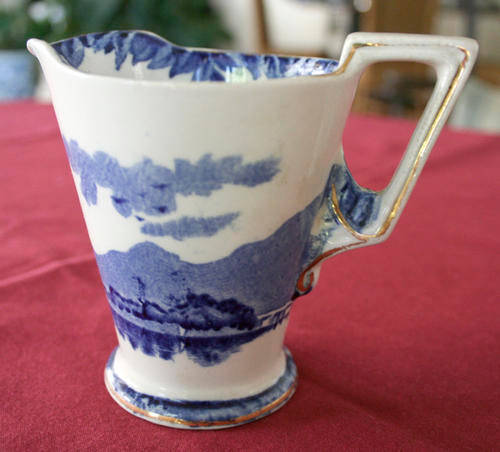 BURLEIGH WARE CREAM JUG - BEN LOMOND - BLUE & WHITE - PRISTINE CONDITION- SEE PHOTOS TO APPRECIATE