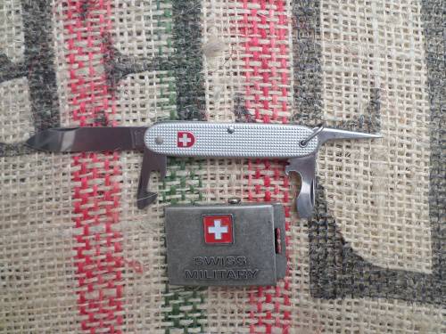 Swiss Soldiers knife and belt buckle