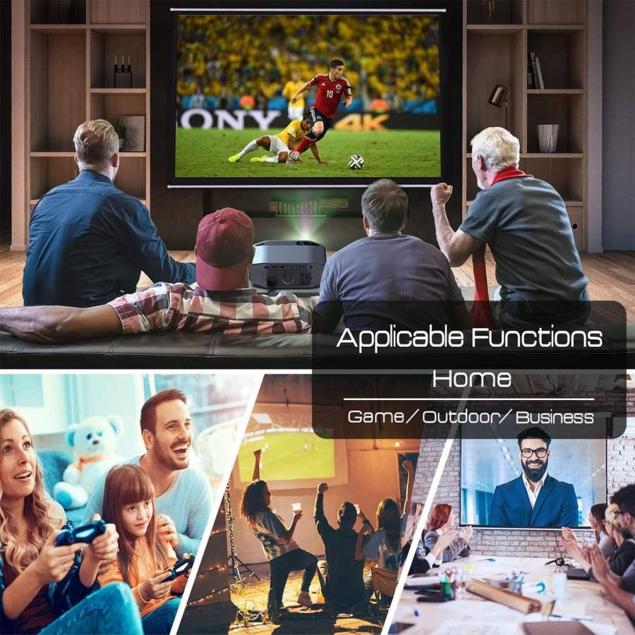 Projector, LED, Full HD 1080p, 6500 Lumens, Home Theater