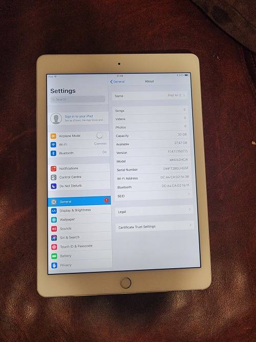 Apple IPAD AIR 2 (A1566 Wifi) 32Gb