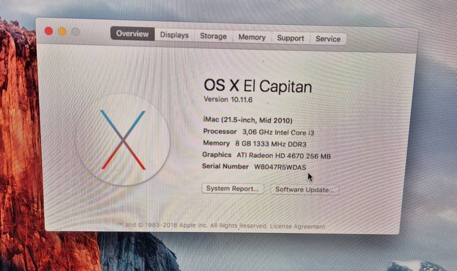 **** APPLE IMAC 21.5` 2010 i3 with SSD ***