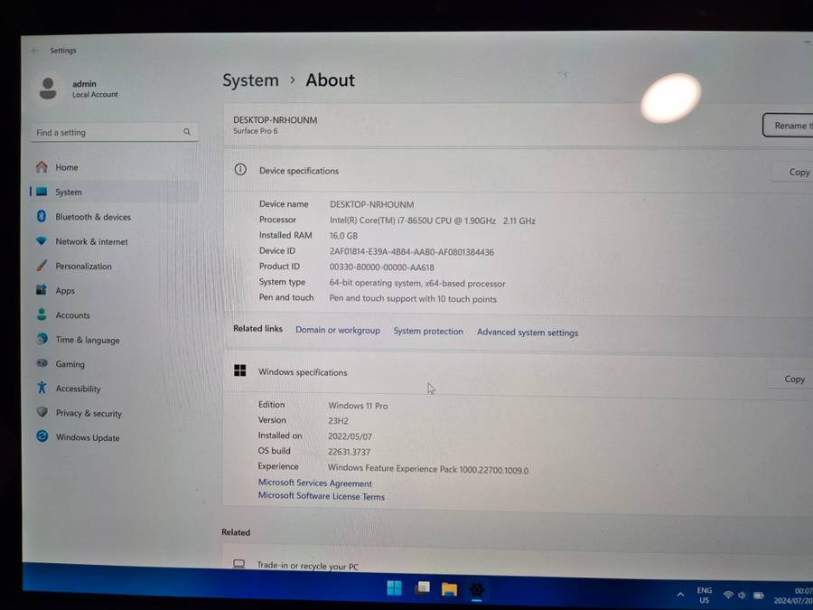 ******MICROSOFT SURFACE PRO 6 512Gb/16GB RAM INTEL CORE I7 - great battery!!!!!!!!******