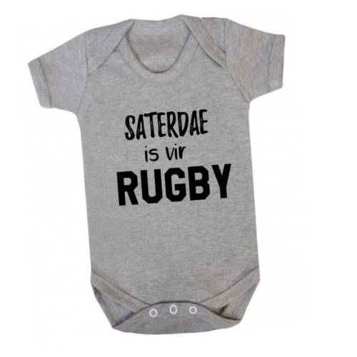 Saterdae is vir RUGBY baby onesie / Afrikaans Baby Shower / Baby Gift / Rugby baby grow