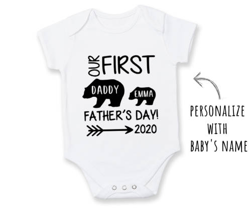 PERSONALISED Our First Father's Day baby outfit / Father's Day present