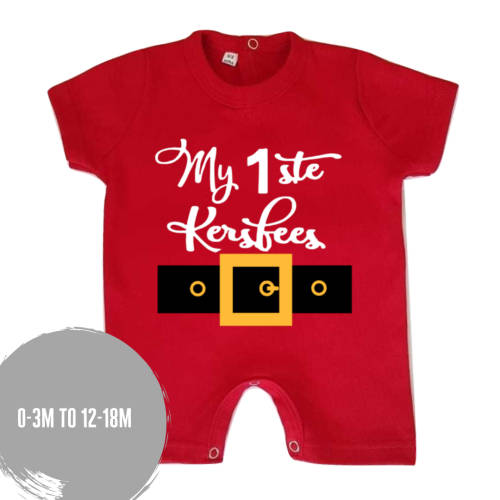 AFRIKAANS My Eerste Kersfees baby romper/1ste Kersfees baby outfit/ Santa outfit/Baby Christmas