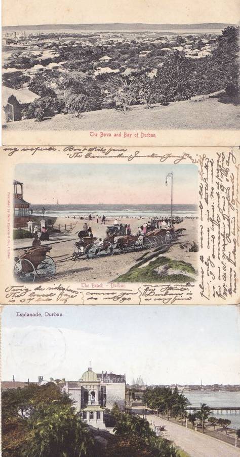 Union early postcards depicting Durban used lot.