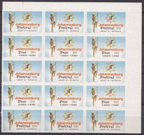 South Africa 1964 Johannesburg Festival (bi-lingual) block of (x15).