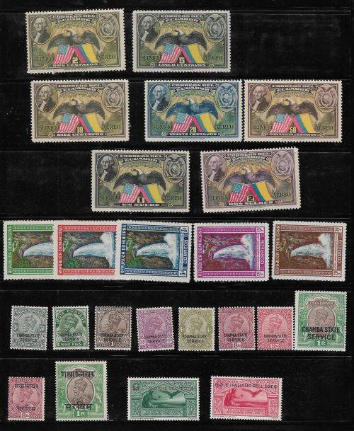 World Clearance lot on album pages, as received.