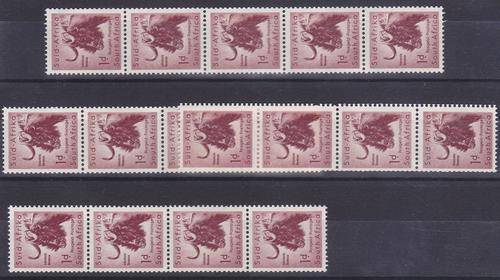 Union 1d coil stamps in strips unmounted mint.
