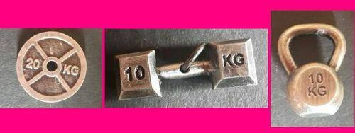Kettle Bell, Weight Plate and Dumbbell Charm