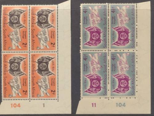SA UNION - 1954 ANNIV OF ORANGE FREE STATE  CONTROLS  FINE MINT
