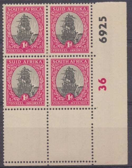 SA UNION  1951  , SG 135  RE-DRAWN 1d CONTROL   MINT