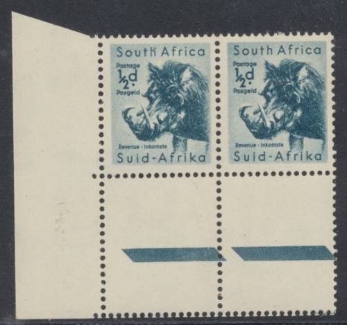SA UNION  1959/61  , SACC 169  1/2d  CORNER PAIR FINE MINT