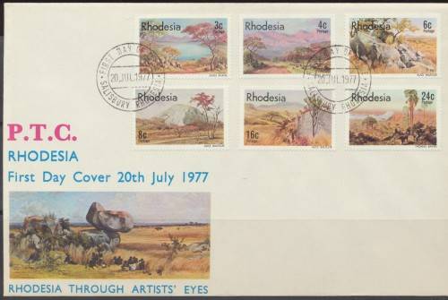 RHODESIA 1977 -   SACC 306/11 ARTISTS OF RHODESIA  FIRST DAY COVER