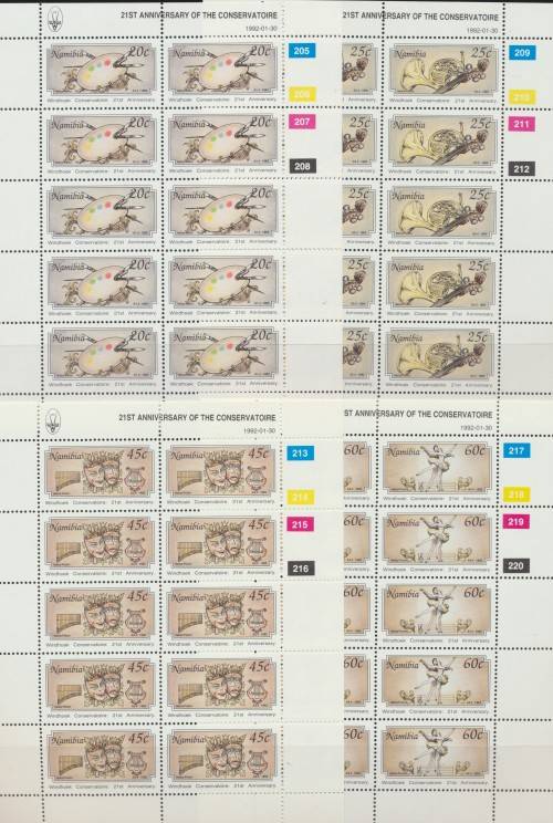 NAMIBIA  -  1992  ANNIV OF WINDHOEK SET OF  FULL SHEETS  - FINE MINT