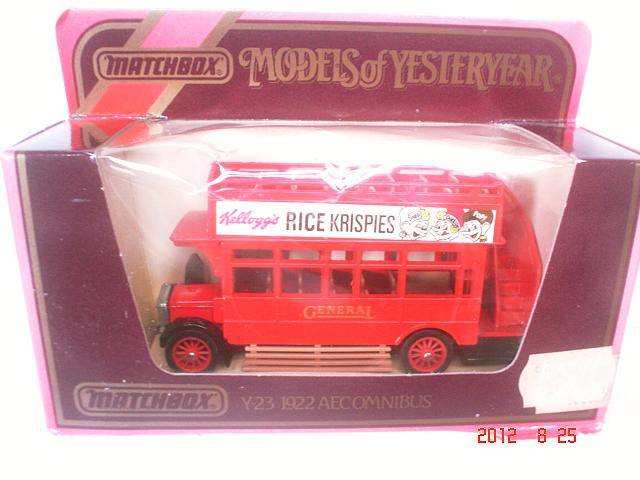 MATCHBOX DIECAST; MODELS OF YESTERYEAR-Y23-1922 AECOMNIBUS. BOXED(MACAU)