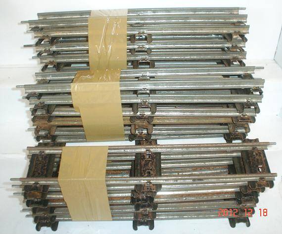 MECANO HORNBY PRE-WAR ZERO SCALE:Very Rare, 17pc Strait Metal track.(Made in England)