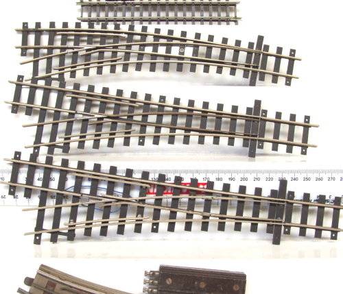 TRACK HO/ZERO: 5pc Mixed Metal/Nickel Silver Points in Fair,Used un-boxed condition.(England)