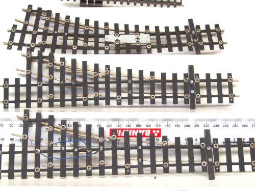 TRACK HO/ZERO: 5pc Mixed Metal/Nickel Silver Points in Fair,Used un-boxed condition.(England)