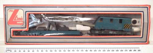 LIMA HO: Vintage SNCF Recovery Crane with Support Wagon in Good Boxed, Used condition(Italy)