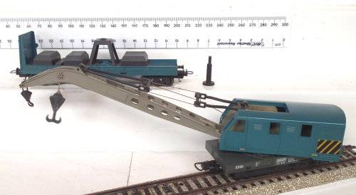 LIMA HO: Vintage SNCF Recovery Crane with Support Wagon in Good Boxed, Used condition(Italy)