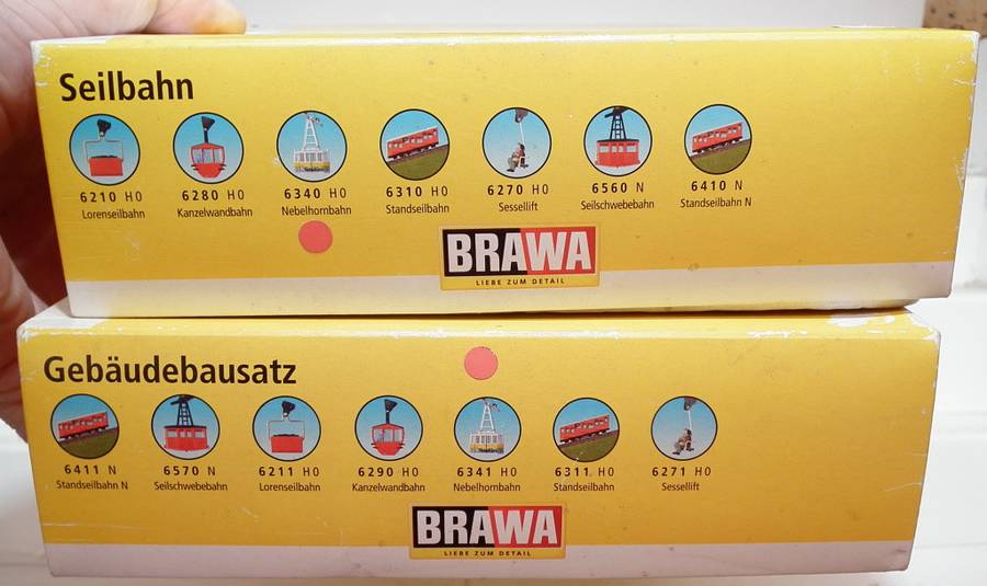 BRAWA HO: Un-assembled Ground Station+Mountain Station+Cable Car System in New Boxed  Condition.(GR)