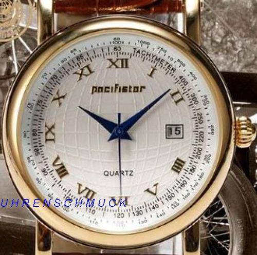 LATE LISTING - PACIFISTOR ROSE GOLD LEATHER DATE, QUARTZ