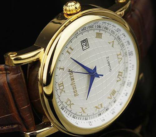 ROYAL TACHYMETER DATE ROSE GOLD LEATHER DATE, QUARTZ