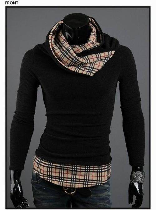 Men's Black Stand Sweater