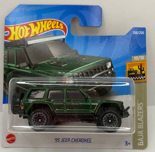 Hotwheels `95 Jeep Cherokee - Green  - Carded - Excellent condition