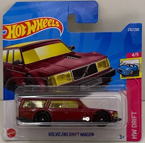 Hotwheels Volvo 240m Drift Wagon - Maroon - Carded - Excellent condition