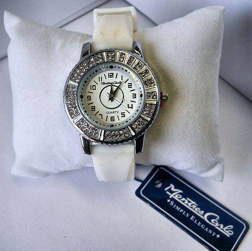 MONTRES CARLO - Silicone band , Crystal , Brand New Womans Quartz Watch.