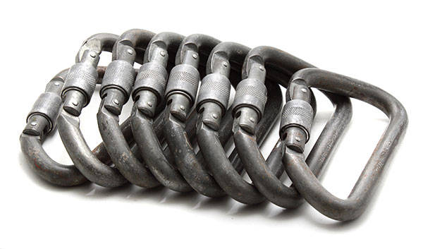 Steel Karabiners Joblot  x 8  ** Capacity 30 Kilo Newton **