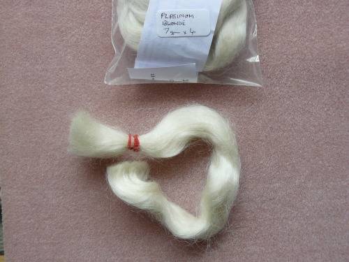 PROMOTION French Mohair for reborn dolls Platinum blonde